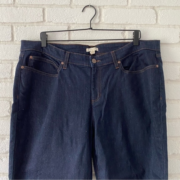 Eileen Fisher Jeans Slim Straight Blue Dark Wash Organic Cotton Blend Size 18 - Picture 2 of 9